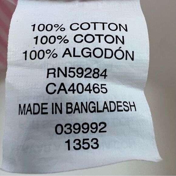 Children’s Place Girls Cotton Pink White Striped Button Down Blouse - Picture 6 of 9